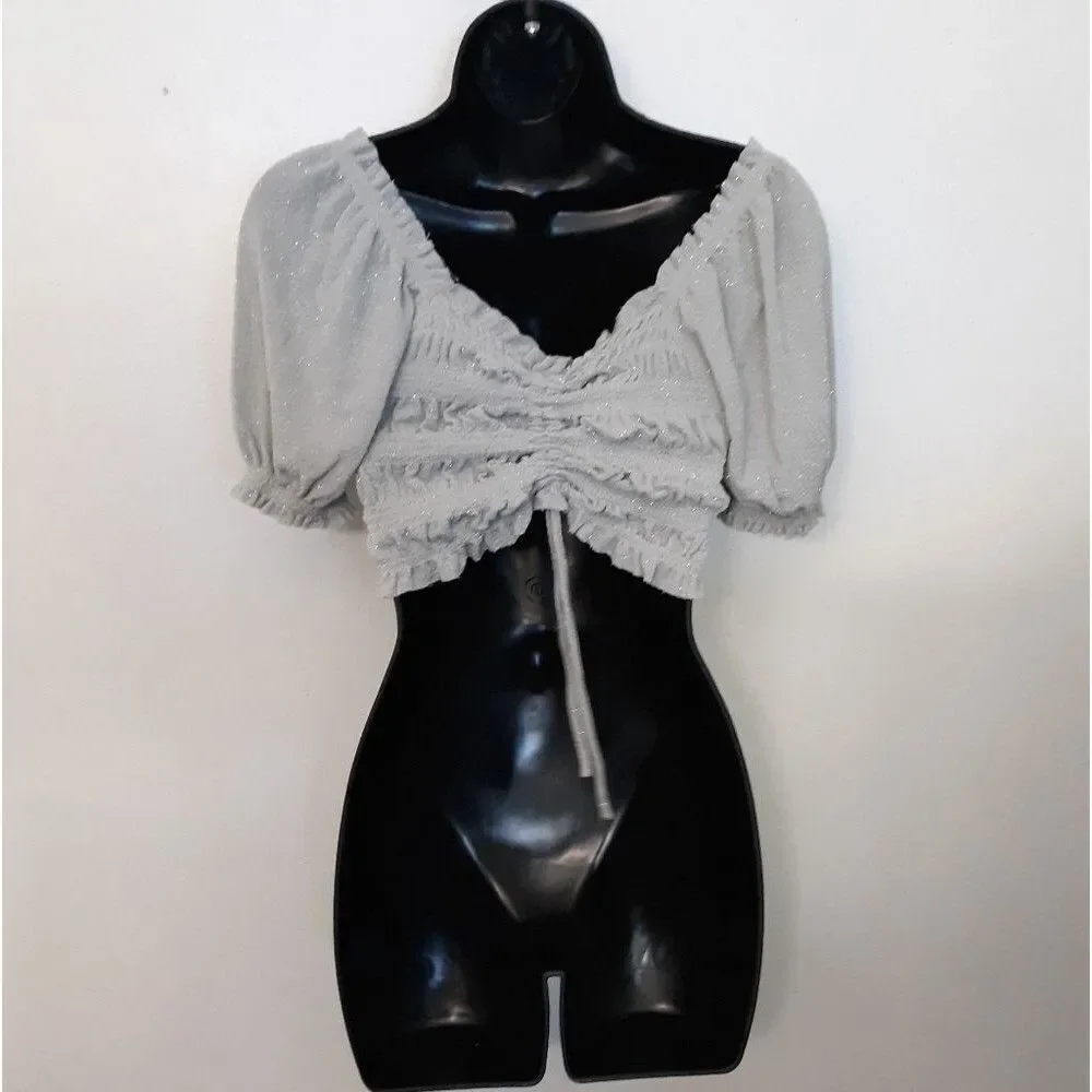 Urban Outfitters sparkly gray crop top - Picture 4 of 4